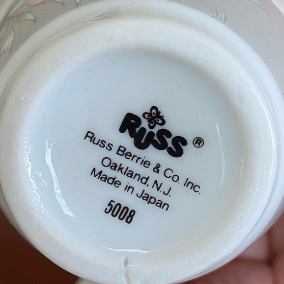 Russ Berrie & Co Japan set of 2 Calla Lilies Vase & Heart Shaped Trinket Box - Picture 6 of 9